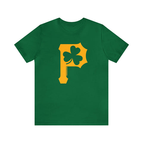 St. Patty's Day Shamrock - P for Pittsburgh Series  - Short Sleeve Shirt T-Shirt Printify Kelly S 