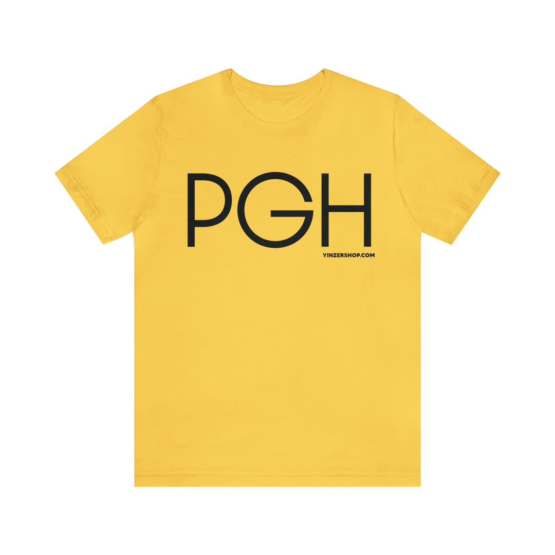 Pgh Pittsburgh Big Font T-Shirt - Unisex Bella+Canvas 3001 Short Sleeve Tee T-Shirt Printify Yellow S 