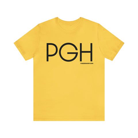 Pgh Pittsburgh Big Font T-Shirt - Unisex Bella+Canvas 3001 Short Sleeve Tee T-Shirt Printify Yellow M 