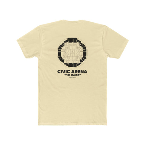 Pittsburgh Civic Arena "The Igloo" T-Shirt Print on Back w/ Small Logo T-Shirt Printify   