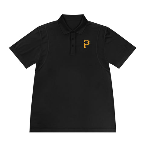 P For Pittsburgh Heart - Men's Sport Polo Shirt T-Shirt Printify Black S