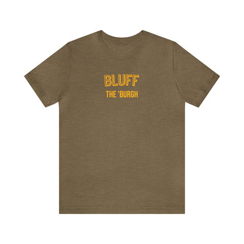Bluff  - The Burgh Neighborhood Series - Unisex Jersey Short Sleeve Tee T-Shirt Printify Heather Olive S 