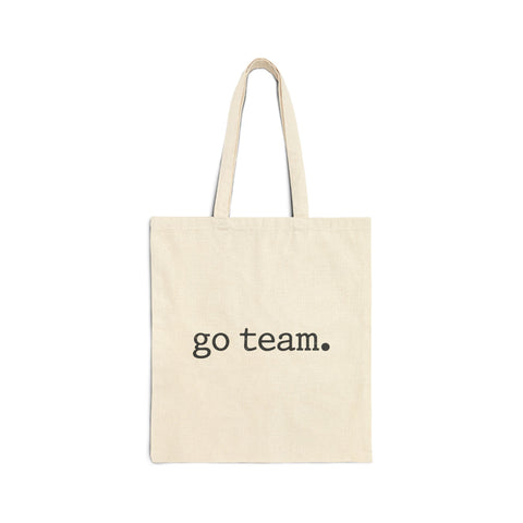 go team tote | minimalist design for the casual fan, canvas market bag
