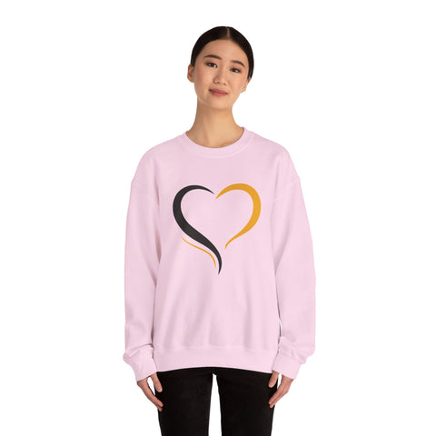 Black and Yellow Heart - Heavy Blend™ Crewneck Sweatshirt