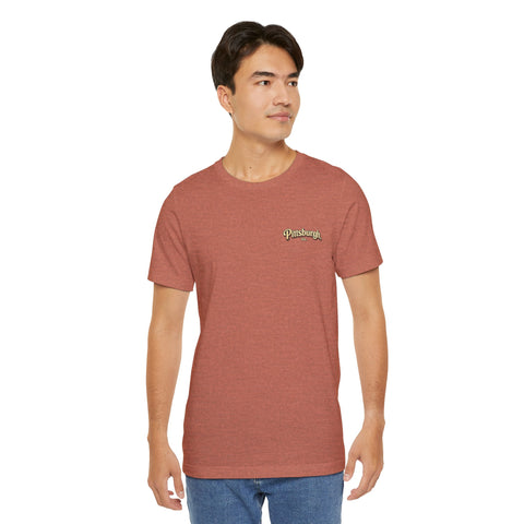 Vintage Pittsburgh Sunset (Print on Back) - Unisex Jersey Short Sleeve Tee