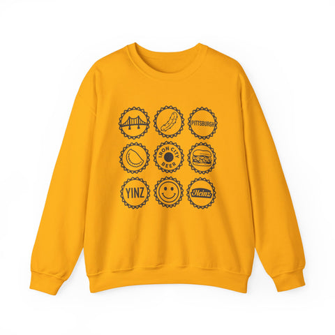 Retro Pittsburgh Icon Collage - Heavy Blend™ Crewneck Sweatshirt