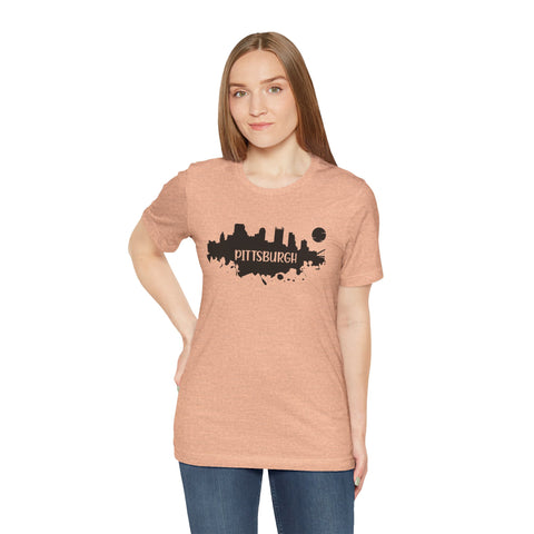 Pittsburgh Splash Skyline T-Shirt  - Unisex bella+canvas 3001 T-Shirt Printify   