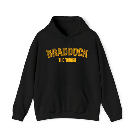 Braddock - The 'Burgh Neighborhood Series - Unisex Heavy Blend™ Hooded Sweatshirt Hoodie Printify Black S 