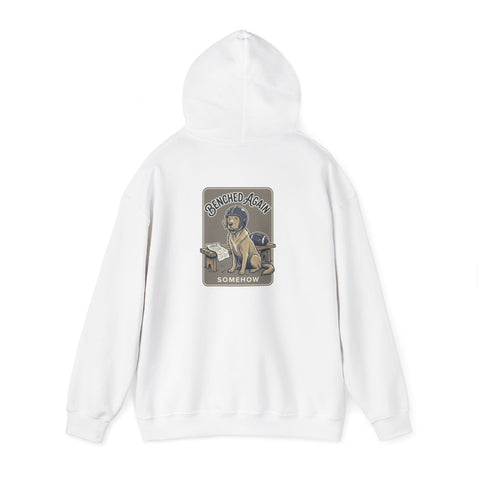 Football Pocket Hoodie with 'Somehow' Labrador Vintage Poster Back