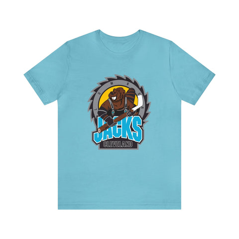 Cleveland Lumberjacks T-Shirt (Premium Lightweight) Late 90s T-Shirt Vintage Ice Hockey Turquoise S 