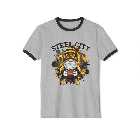 Steel City Gnome - Unisex Cotton Ringer T-Shirt