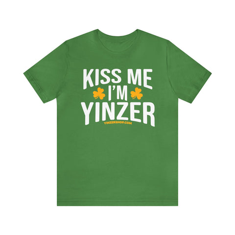 Kiss Me, I'm Yinzer - St. Patty's Day - Short Sleeve T-Shirt T-Shirt Printify Leaf S 