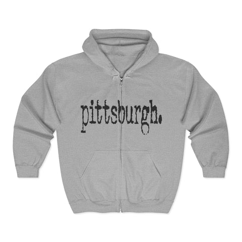 Pittsburgh Typewriter - Unisex Heavy Blend™ Full Zip Hooded Sweatshirt