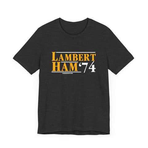 Lambert Ham '74 - Election - Short Sleeve Tee T-Shirt Printify Dark Grey Heather XS