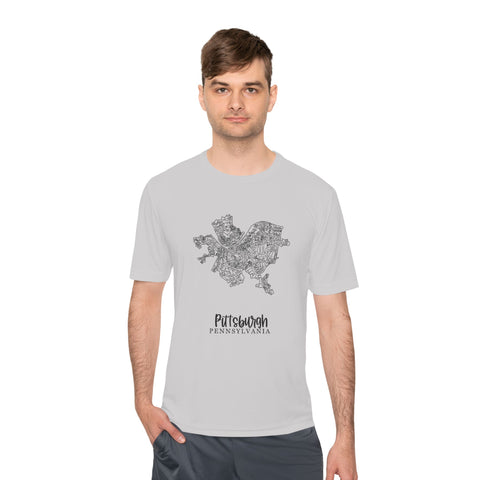 Pittsburgh Neighborhood Map - Unisex Moisture Wicking Tee