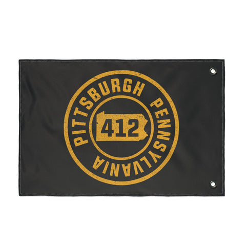 Pittsburgh Stamped - Double Sided Flag