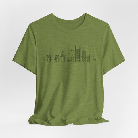 Pittsburgh Skyline Doodle - Unisex Jersey Short Sleeve Tee