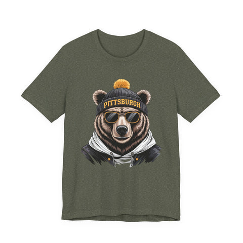 Pittsburgh Game Day Bear - Unisex Jersey Short Sleeve Tee