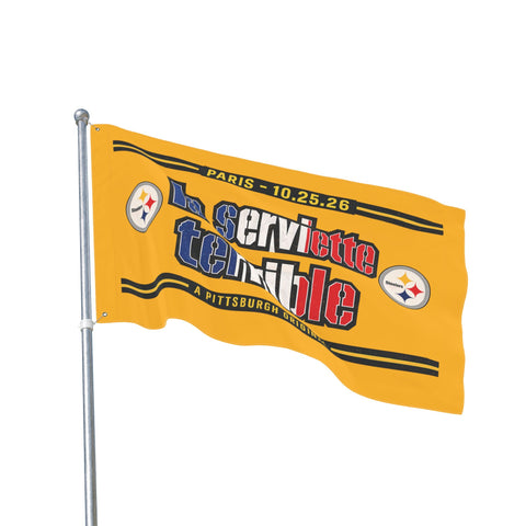 Pittsburgh Steelers French Flag Towel – "La Serviette Terrible" - Double Sided Flag