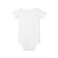Back view of plain white infant jersey one piece, soft and breathable baby clothing for daily comfort.
