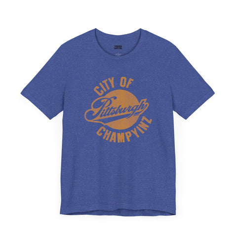 Retro Pittsburgh City of ChampYinz - Short Sleeve Tee T-Shirt Printify Heather True Royal S 