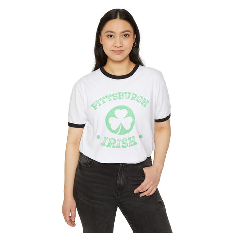 Pittsburgh St. Patrick's Day - Unisex Cotton Ringer T-Shirt