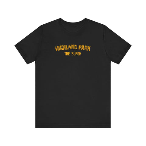 Highland Park  - The Burgh Neighborhood Series - Unisex Jersey Short Sleeve Tee T-Shirt Printify Black S 