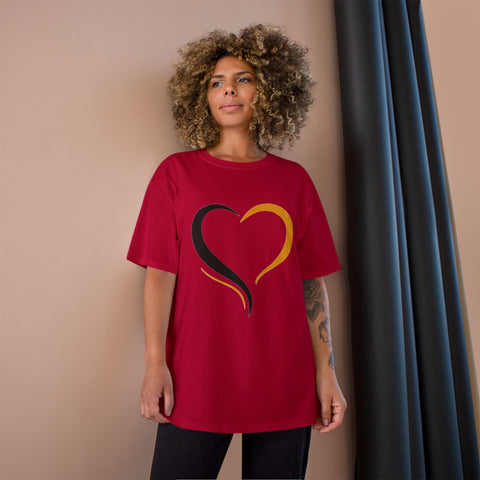 Black and Yellow Heart - Champion T-Shirt
