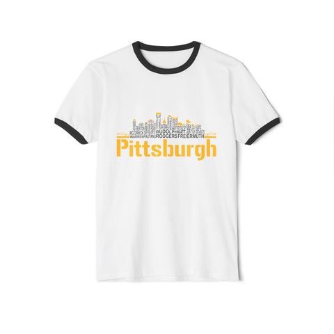 Pittsburgh Football Team Names - Unisex Cotton Ringer T-Shirt