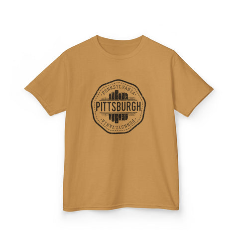 Pittsburgh Vintage Stamp - Kids Graphic T-Shirt