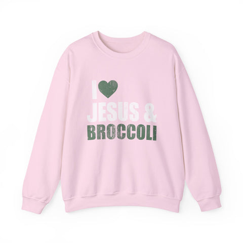 I Love Jesus and Broccoli - Heavy Blend™ Crewneck Sweatshirt