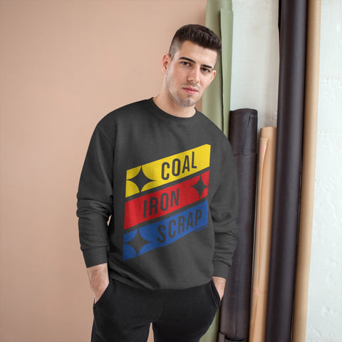 Coal Iron Scrap Champion Sweatshirt Sweatshirt Printify   