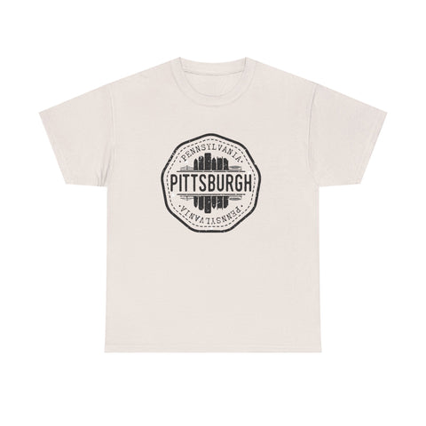 Pittsburgh Vintage Stamp - Unisex Heavy Cotton Tee