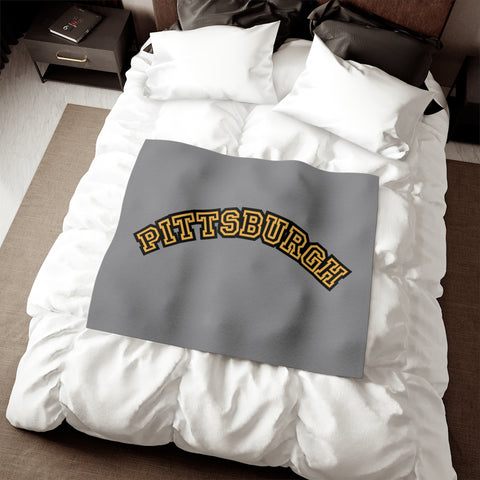 Pittsburgh Block Letters - TT Style - Sweatshirt Blanket