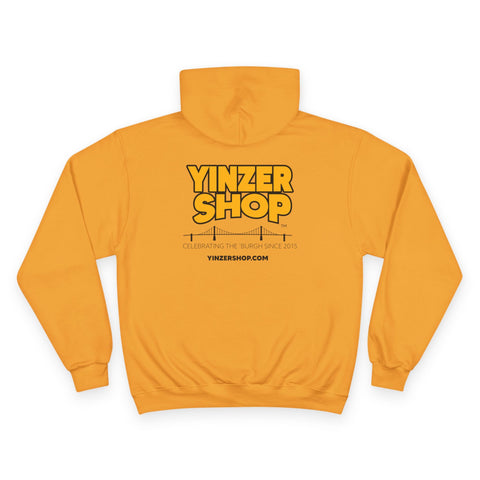 Yinz Got Pierogies? - Print on back - Champion Hoodie