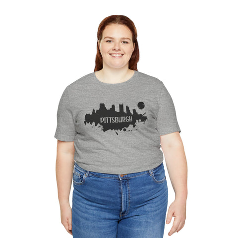 Pittsburgh Splash Skyline T-Shirt  - Unisex bella+canvas 3001 T-Shirt Printify   