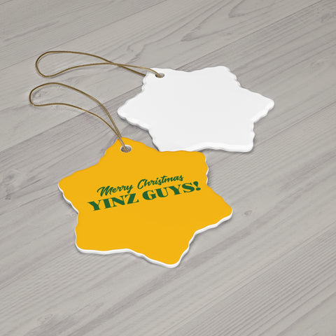 Merry Christmas Yinz Guys Ceramic Ornaments Home Decor Printify