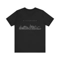 Pittsburgh One Line Drawing of Skyline T-Shirt  - Unisex bella+canvas 3001 T-Shirt Printify Black S 