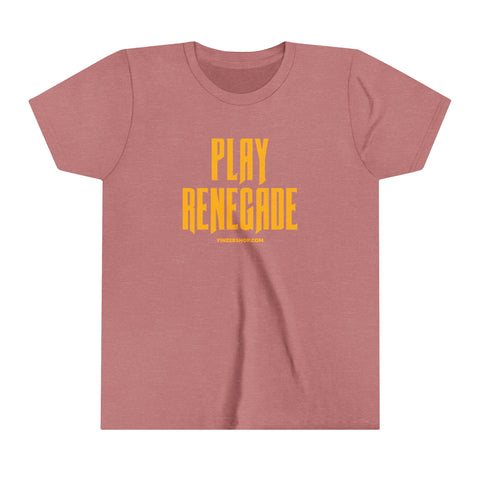 Play Renegade Distressed Graphic - Youth Short Sleeve Tee Kids clothes Printify Heather Mauve S