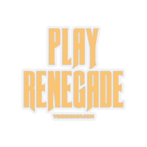 Play Renegade Distressed Font Kiss-Cut Sticker Paper products Printify 2" × 2" Transparent 