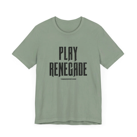 Play Renegade Distressed Font - Short Sleeve Shirt T-Shirt Printify Sage XS 