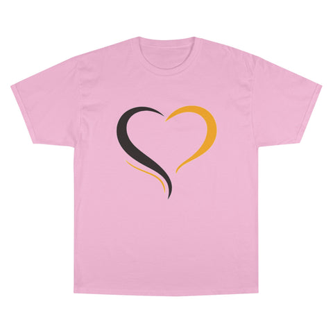 Black and Yellow Heart - Champion T-Shirt