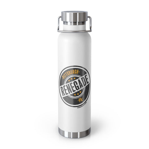 Pittsburgh Renegade Copper Vacuum Insulated Bottle, 22oz Mug Printify White 22oz