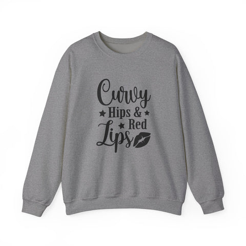 Curvy Hips & Red Lips (Pittsburgh Sarcasm Series) - Heavy Blend™ Crewneck Sweatshirt