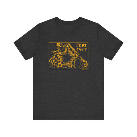 Fort Pitt Map - Retro - Short Sleeve t-shirt