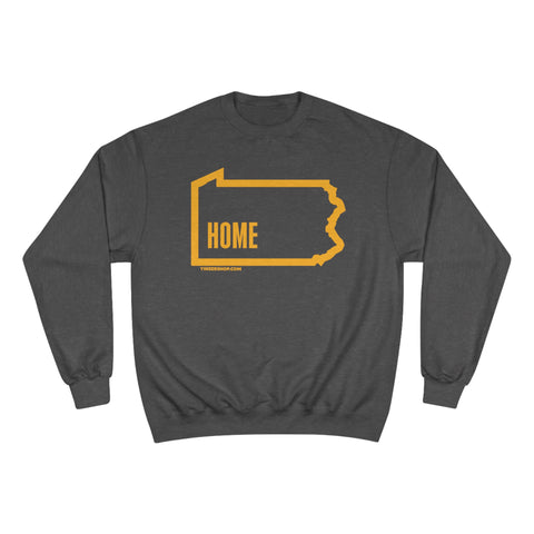 Pittsburgh, Pennsylvania, Home - Champion Crewneck Sweatshirt Sweatshirt Printify Charcoal Heather S 