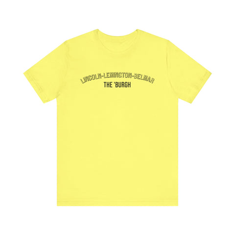 Lincoln-Lemington-Belmar - The Burgh Neighborhood Series - Unisex Jersey Short Sleeve Tee T-Shirt Printify Yellow S 