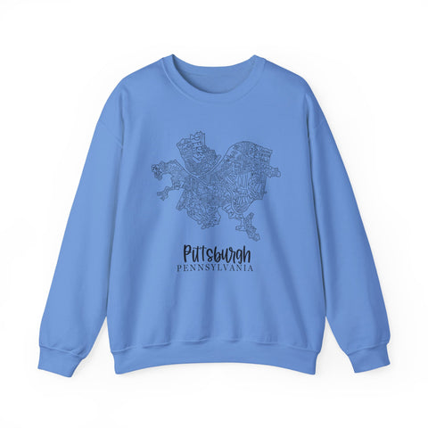 Pittsburgh Topo Word Map Graphic Gildan Heavy Blend™ Crewneck Sweatshirt