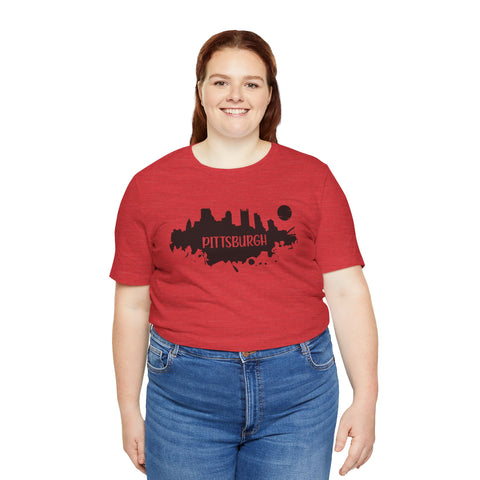 Pittsburgh Splash Skyline T-Shirt  - Unisex bella+canvas 3001 T-Shirt Printify   