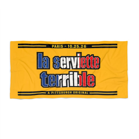 Pittsburgh Steelers French Flag Towel – "La Serviette Terrible" - Beach Towel